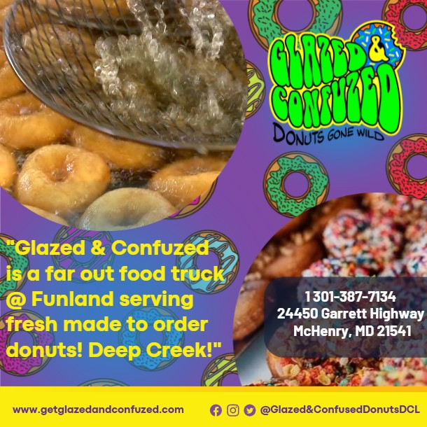 Todays Business Spotlight 🍩 is on Glazed & Confused Donuts! 
Visit them at www.facebook.com/getsomeglazed
Follow us to see more daily Garrett County Business Spotlights!
If you are interested in having your business featured contact Connor Norman at cnorman@garrettcountymd.gov. #businessdevelopment #garrettcountymd